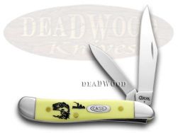 Case xx Peanut Knife Bass Fever Yellow Delrin 1/500 Stainless Pocket Knives