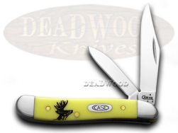 Case xx Peanut Knife Deer Scene Yellow Delrin 1/1000 Stainless Pocket Knives