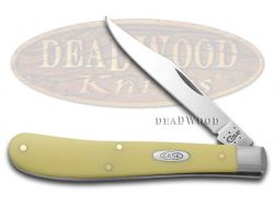 Case xx Knives Slimline Trapper Yellow Delrin Stainless Pocket Knife 80031