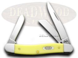 Case xx Knives Medium Stockman Smooth Yellow Delrin Stainless Pocket Knife 80035