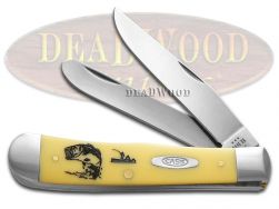 Case xx Knives Trapper Bass Fever Yellow Synthetic Stainless Pocket Knife