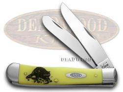 Case xx Trapper Knife Raccoon Yellow Delrin 1/600 Stainless Pocket Knives