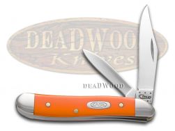 Case xx Knives Peanut Smooth Orange Delrin Handle Stainless Pocket Knife 80504