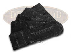Case xx 5-Pack Medium Black Suede Leather Pouches for Pocket Knives 9067