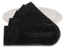Case xx 5-Pack Large Black Suede Leather Pouches for Pocket Knife Knives 9068