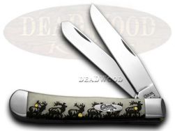 Case xx Trapper Knife Walking Elk Natural Bone 1/500 Stainless Pocket Knives