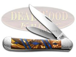 Case xx Copperhead Diamond Butter Rum Blue Luster Corelon 1/500 Pocket Knife