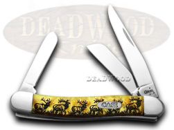 Case xx Medium Stockman Knife Elk Walking Antique Gold Corelon Pocket 9318AG-E