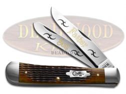 Case xx Father & Son Trapper Jigged Antique Bone Stainless Pocket Knife
