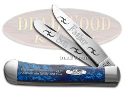 Case xx Knives Father Son Trapper Blue Silk Corelon 1/500 Stainless BST-F&S
