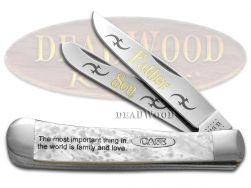 Case xx Trapper Knife Father and Son White Pearl 1/500 Stainless Pocket Knives