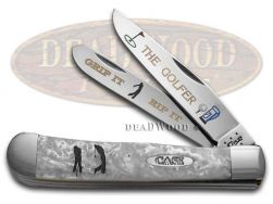 Case xx Trapper Knife Golfer White Pearl Corelon 1/500 Stainless Pocket Knives