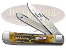 Case xx Happy Father's Day Daddy Trapper Knife Bone Stag 1/500 Stainless Pocket