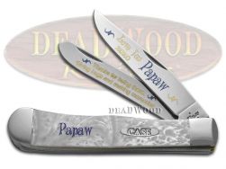 Case xx Trapper Knife Love You Papaw White Pearl Corelon 1/500 Stainless Pocket