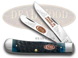 Case xx Knives Trapper Made in America Jigged Blue Bone 1/600 Stainless BB-MIA