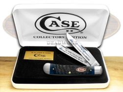 Case xx World's Greatest Grandfather Trapper Knife Jigged Blue Bone 1/600
