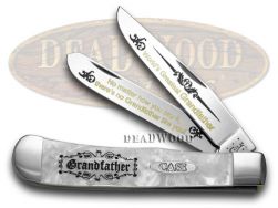 Case xx World's Greatest Grandfather Trapper Knife White Pearl 1/600 Stainless