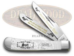 Case xx World's Greatest Son Trapper Knife White Pearl Corelon 1/600 Stainless
