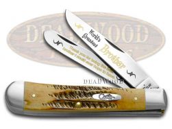 Case xx Trapper Knife World's Greatest Brother 6.5 Bone Stag 1/600 Stainless