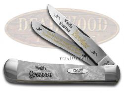Case xx World's Greatest Brother Trapper Knife White Pearl 1/600 Stainless