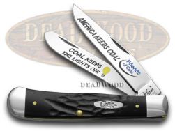 Case xx Trapper Knife America Needs Coal Friends of Coal Rough Black Delrin