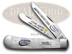 Case xx Trapper Knife America Needs Coal Friends of Coal White Pearl 1/500