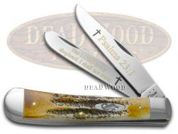 Case xx Trapper Knife Holy Bible Psalms 23:1 6.5 Bone Stag 1/500 Stainless