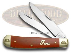 Frost Family Trapper Knife 40th Anniv Dark Red Bone 1/600 Stainless 40-108DRSB