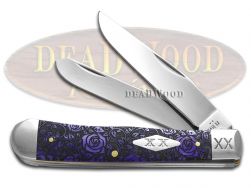 Case xx Knives Trapper Roses Ultra Violet Bone 12498R Stainless Pocket Knife