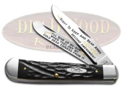 Case xx Knives Trapper Right to Keep and Bear Arms Black Delrin Stainless Knife
