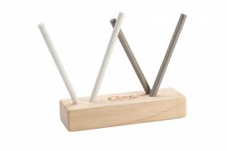 Case xx Knife Sharpening Kit Medium & Fine Grit Rods Wooden Turnbox Base 09499