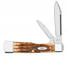 Case xx Knives Gunstock Jigged Amber Bone Stainless 10728 Pocket Knife