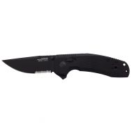 SOG Knives Tac XR Ultra-Grip Blackout G-10 Serrated Cryo D2 Steel 12-38-03-57