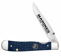 Case xx Knives Marines USMC Trapperlock Blue Synthetic Stainless 13196