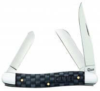 Case xx Knives Med Stockman Basket Weave Charcoal Color Wash Natural Bone 15506