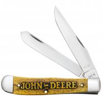 Case xx Knives John Deere Trapper Yellow Color Wash Natural Bone 15770