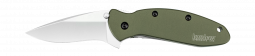 Kershaw Knives Scallion Liner Lock Olive Green Anodized Aluminum 420HC 1620OL