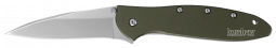 Kershaw Knives Leek Liner Lock Olive Green Anodized Aluminum 14C28N Steel 1660OL