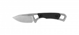 Kershaw Knives Brace Fixed Blade Neck Knife Stonewashed Stainless Steel 2085