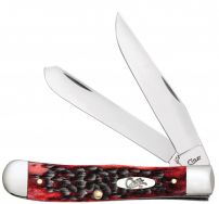 Case xx Knives Trapper Jigged Crimson Bone Stainless 27380 Pocket Knife