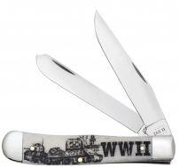 Case xx Knives WWII War Series Trapper Natural Bone Stainless 50950 Pocket Knife