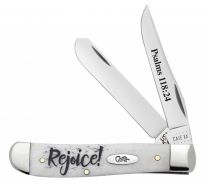 Case xx Knives Mini Trapper Rejoice Natural Bone Psalms 118:24 Stainless 60865