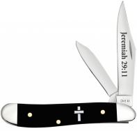 Case xx Knives Peanut Jeremiah 29:11 Black Synthetic Cross Stainless 60866