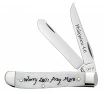 Case xx Knives Mini Trapper Worry Less, Pray More Natural Bone 60869