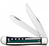 Case xx Knives Black Bone Green Stripes of Service Trapper 09575 Pocket Knife