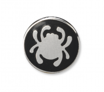 Spyderco Lapel Pin Silver and Black Bug Logo Enamel BUGPIN