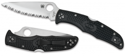 Spyderco Knives Endura 4 Lockback Black FRN Serrated VG10 C10SBK Pocket Knife