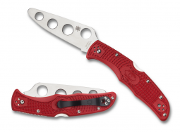 Spyderco Knives Endura 4 Lockback Trainer Red FRN Blunt Edge C10TR Pocket Knife