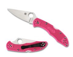 Spyderco Knives Delica 4 Lockback Pink FRN Black Clip S30V Stainless C11FPPNS30V