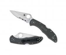 Spyderco Knives Delica 4 Lockback Foliage Green VG-10 CombinationEdge C11PSFG